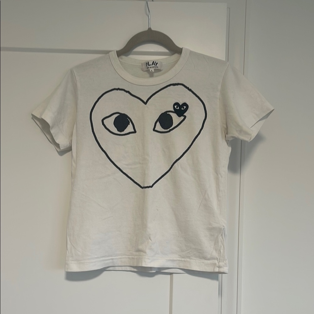 Comme des Garcons White and Black Short Sleeve Tee